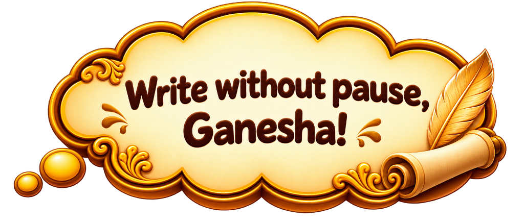Write without pause, Ganesha!